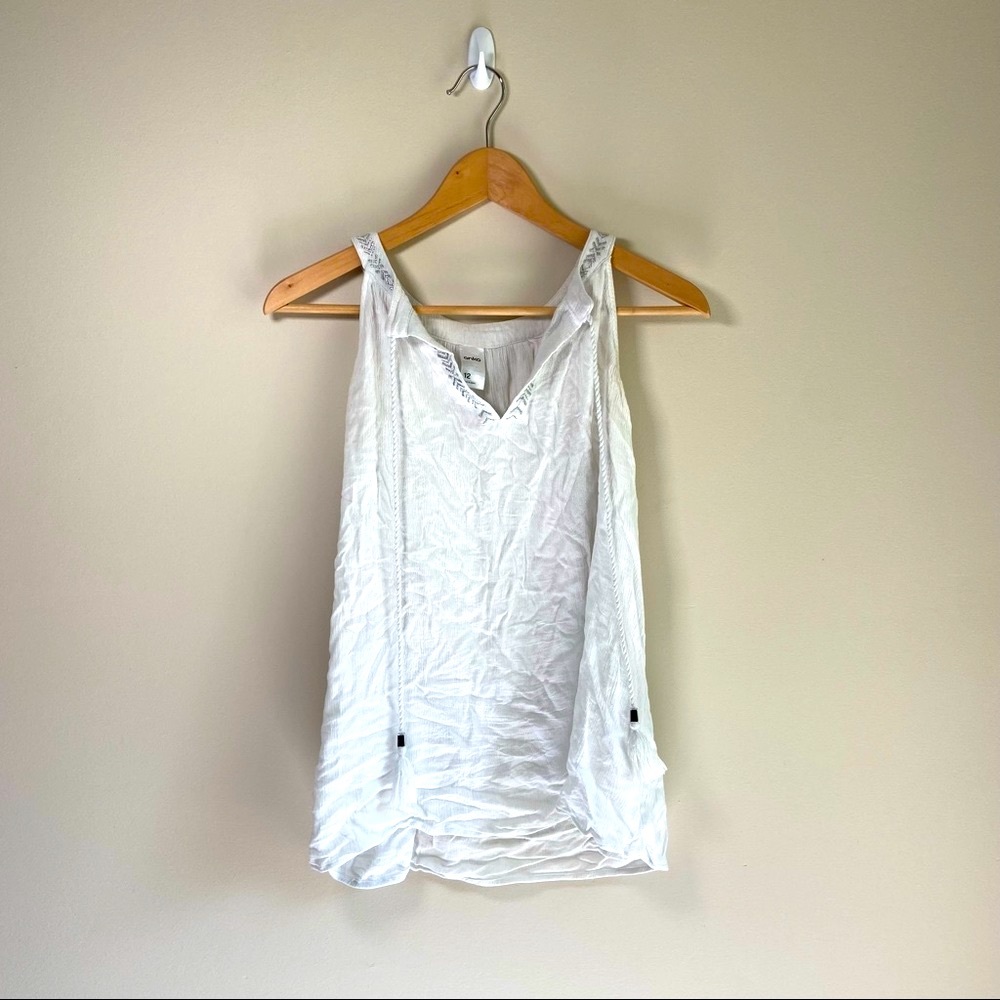 anko | Halter Split Neck Silver Embroidered Peasant Boho Blouse | Size 12
